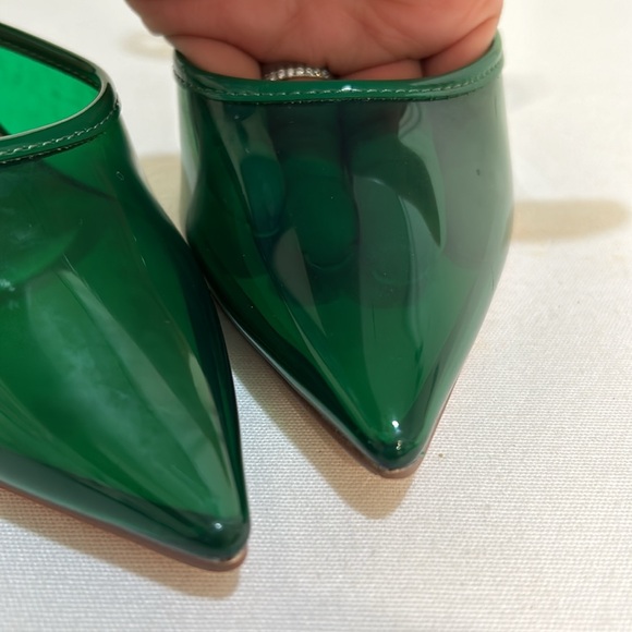 STEVE MADDEN ALESSI POINTED 4” HEELS ANKLE STRAPPED GREEN Sz 9 - Picture 8 of 11